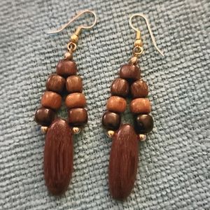 Wooden Bead Earrings